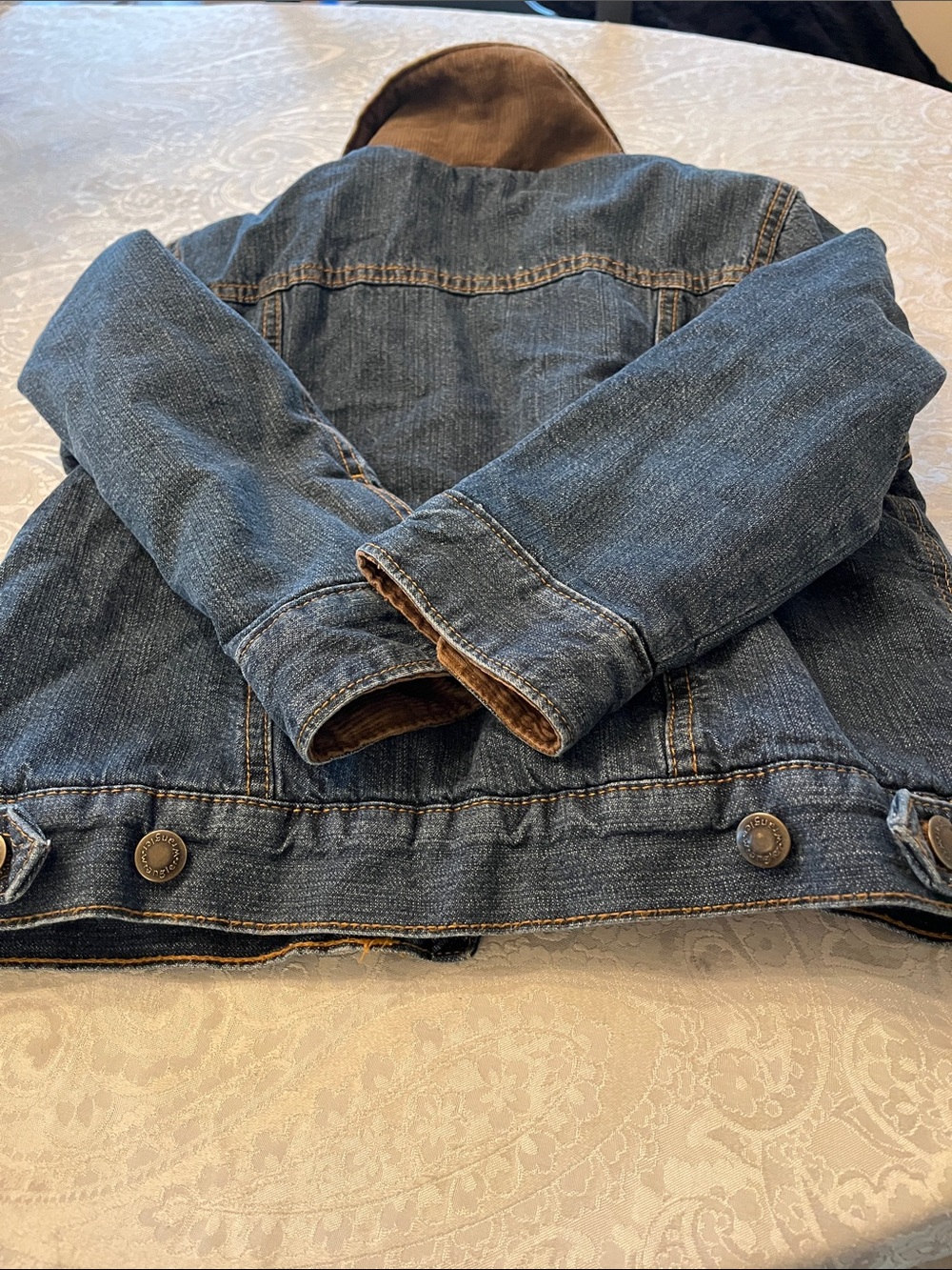 Wrangler Kids Small Denim Jacket with White Sherpa Lining/collar EUC - Picture 5 of 5